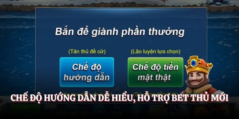 Chế độ hướng dẫn dễ hiểu, hỗ trợ bet thủ mới