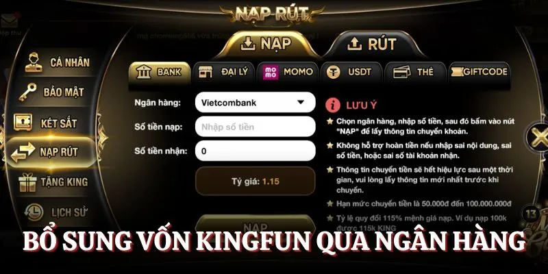 Bổ sung vốn Kingfun qua ngân hàng
